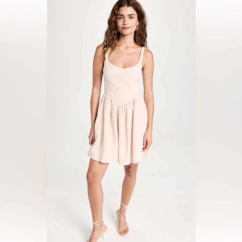 Amanda Uprichard Mabel Beige Mini Dress